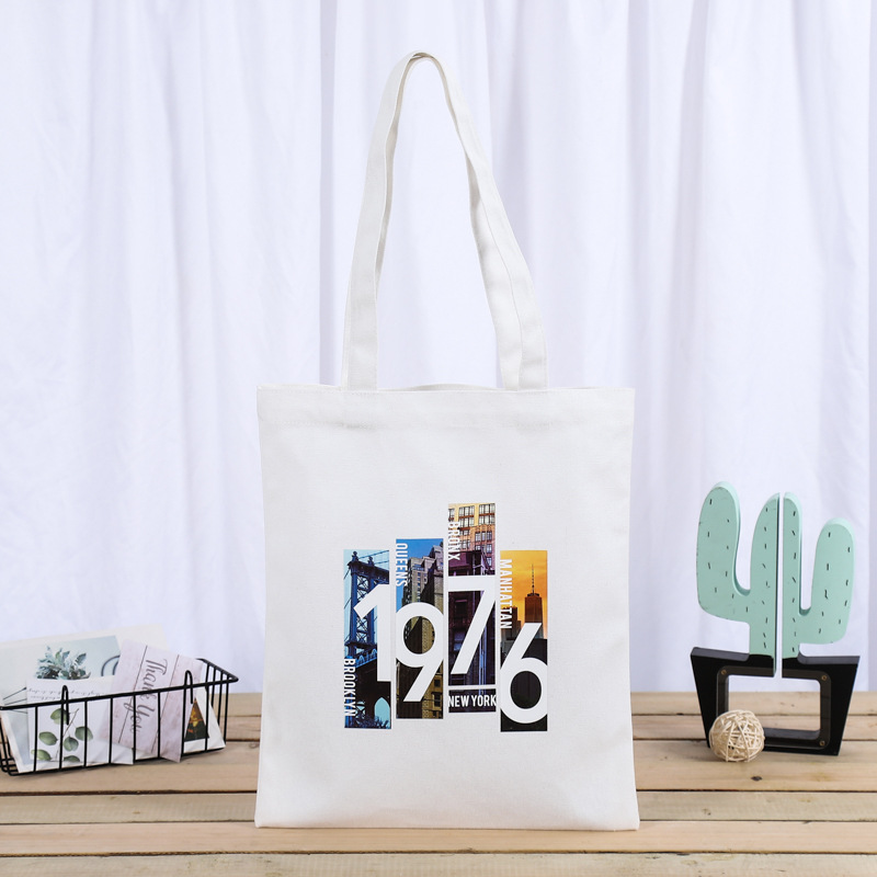 简约单肩帆布袋现货批发空白全棉手提帆布袋定做购物棉布袋印LOGO