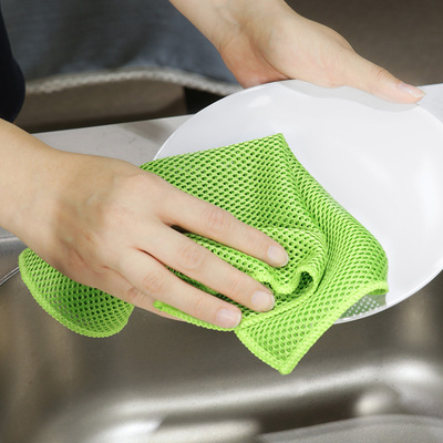 厂家直销网眼不易沾油洗碗布 网孔洗碗巾百洁布 网布清洁巾抹布