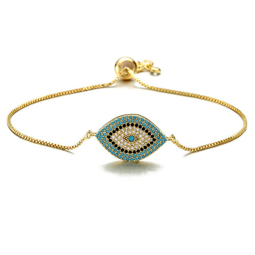  creative evil eye bracelet female copper micro set zircon bracelet with European and American character good luck adorn article