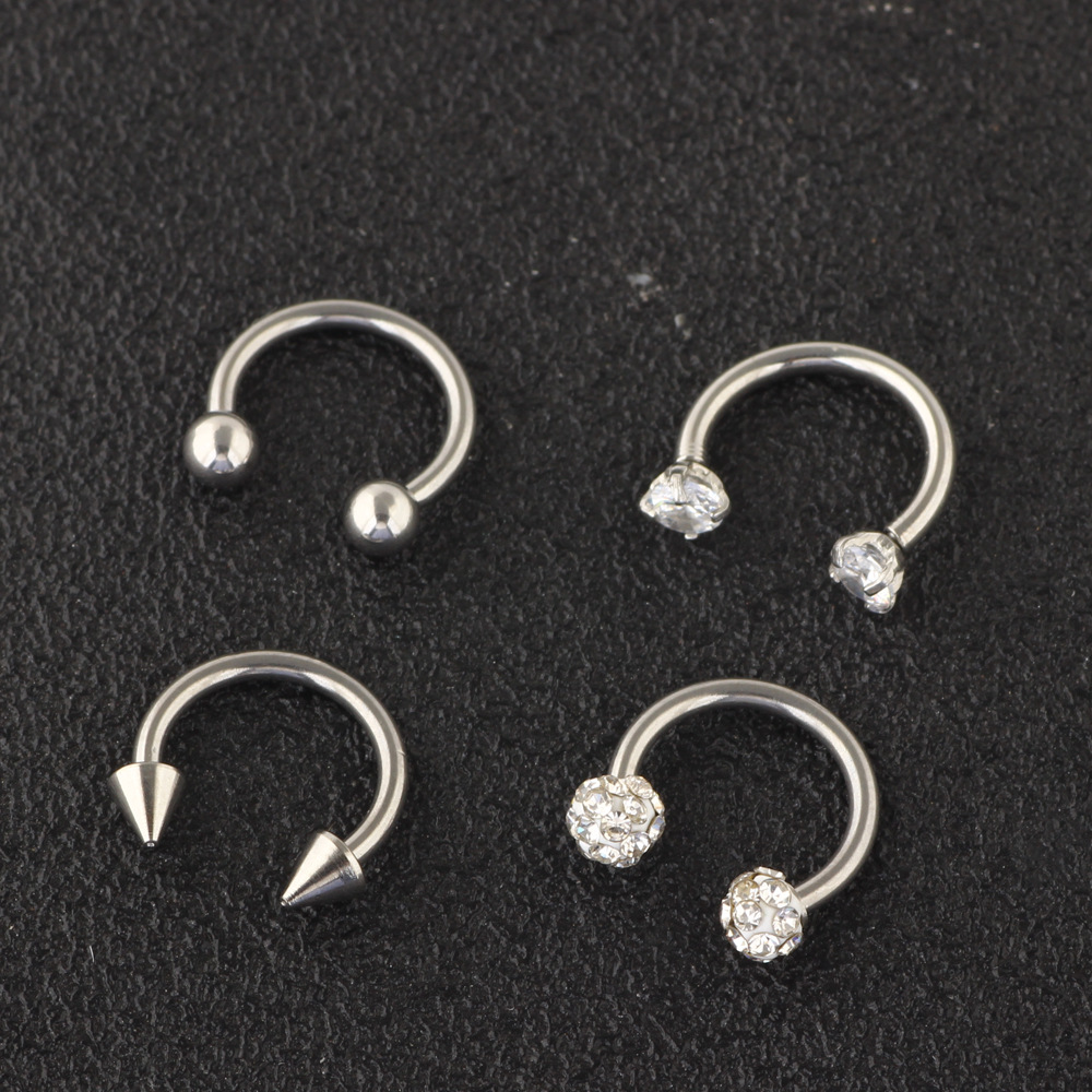 Nose Nail Mixed Set Stainless Steel Lip Nail Eyebrow Nail Nose Piercing Jewelry Wholesale Laughing Cat detail image 7
