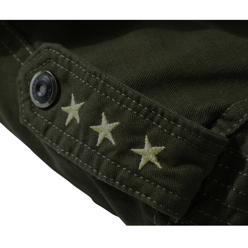Invierno nueva chaqueta de hombre caliente forrada con forro polar chaqueta militar lavada sin capucha más tamaño abrigo suelto Amazon