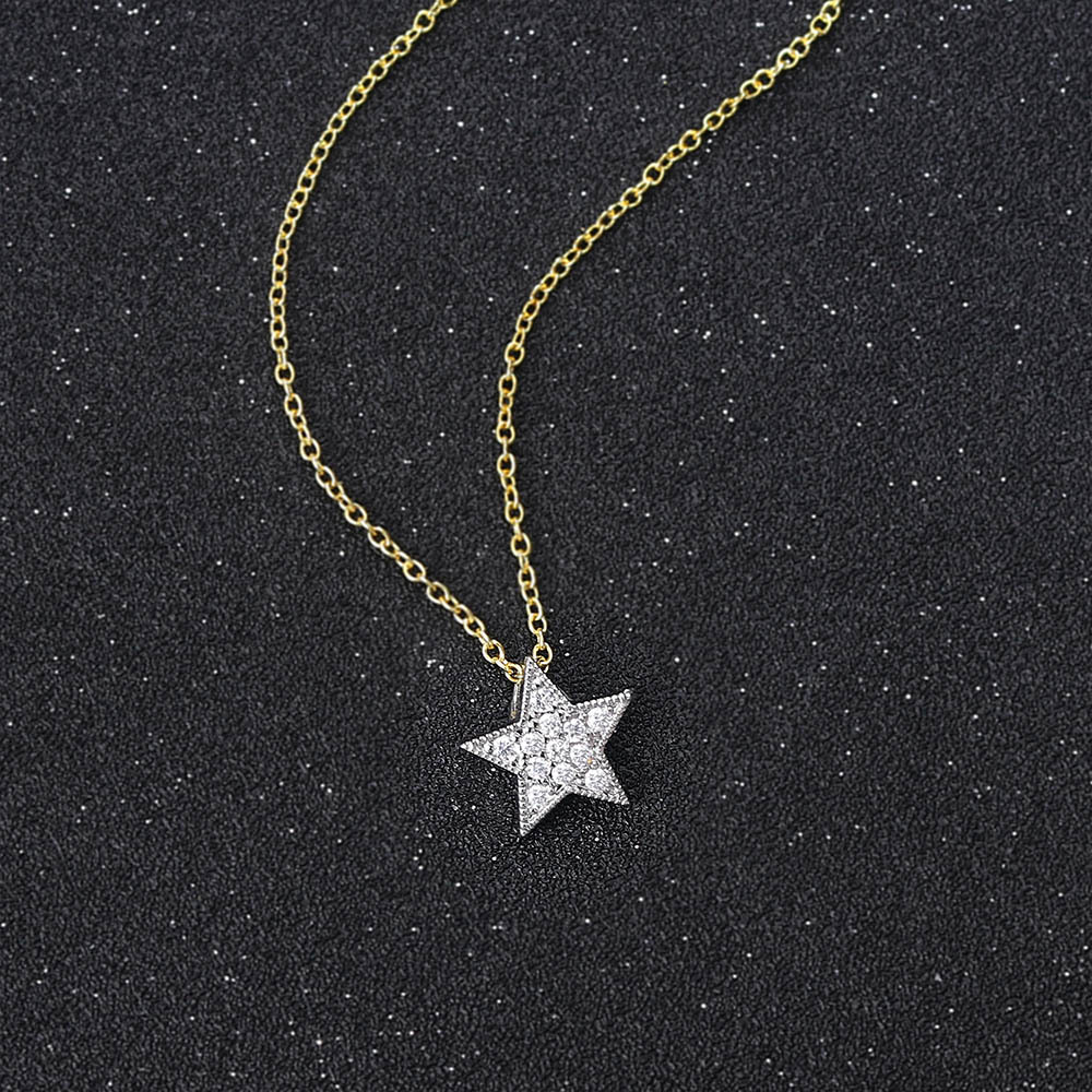 Pendant Necklace Classification Simple Style Star Copper Inlay Zircon Pendant Necklace