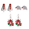 Earrings, small bell for elderly, Christmas set, suitable for import, 3 piece set