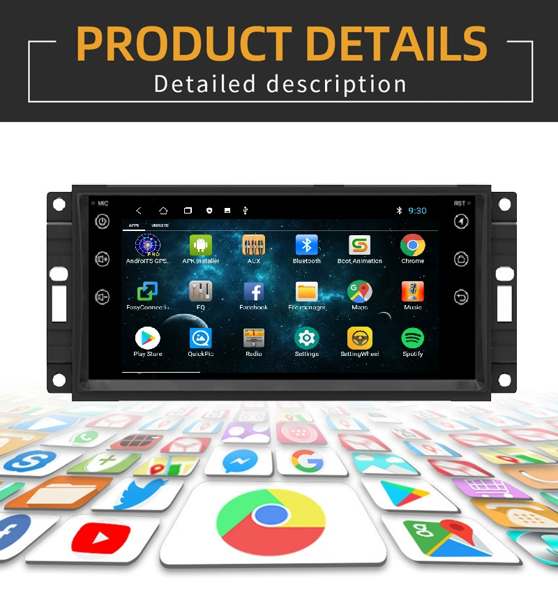 Подходящий для Jeep Commander Grand Cherokee Wrangler Tuchu BolkerzerAndroid 7-дюймовая GPS-навигация