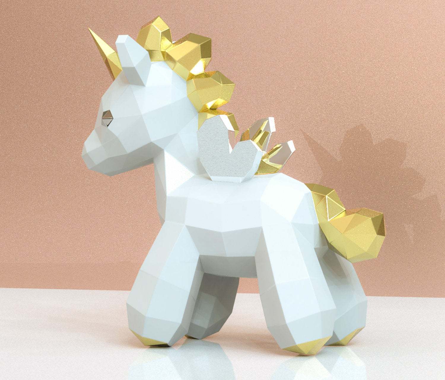 欧美创意3D纸模DIY材料包可爱的独角兽UNICORN 手工制作纸模材料