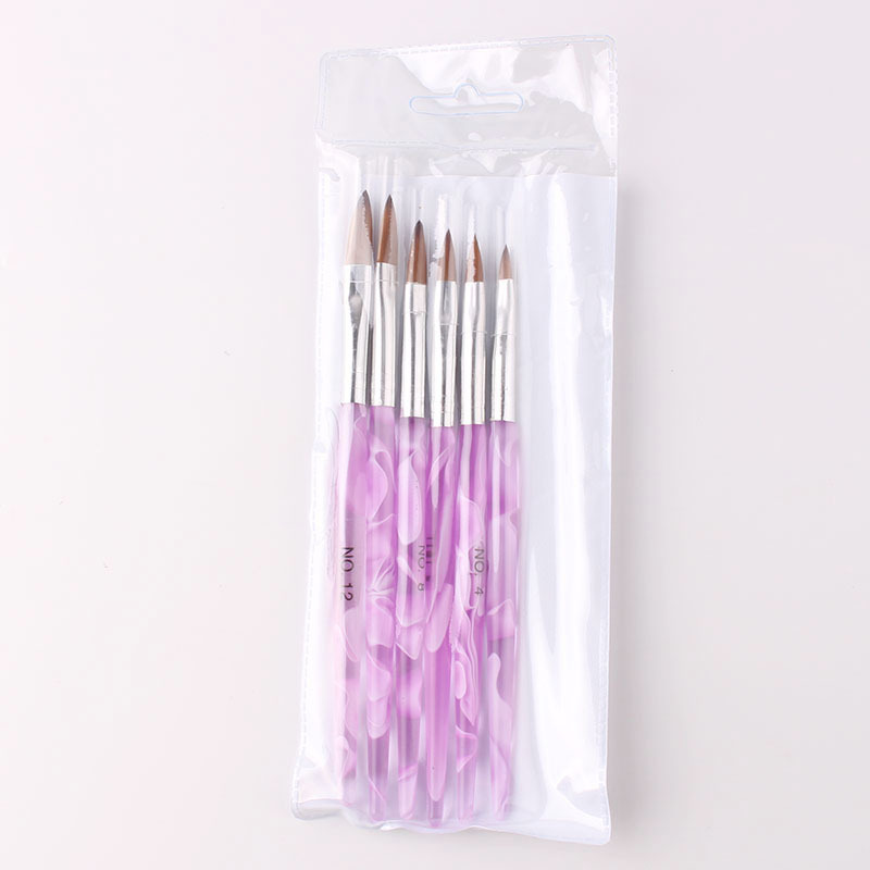 Uñas arte cristal uñas traje 6 unids acrílico onda varilla tallada pluma cristal uñas arte traje pluma al por mayor