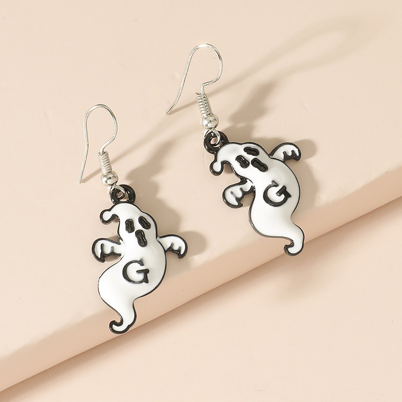 Fashion Trend Simple Halloween Cute And Funny Ghost Dripping Earrings display picture 2