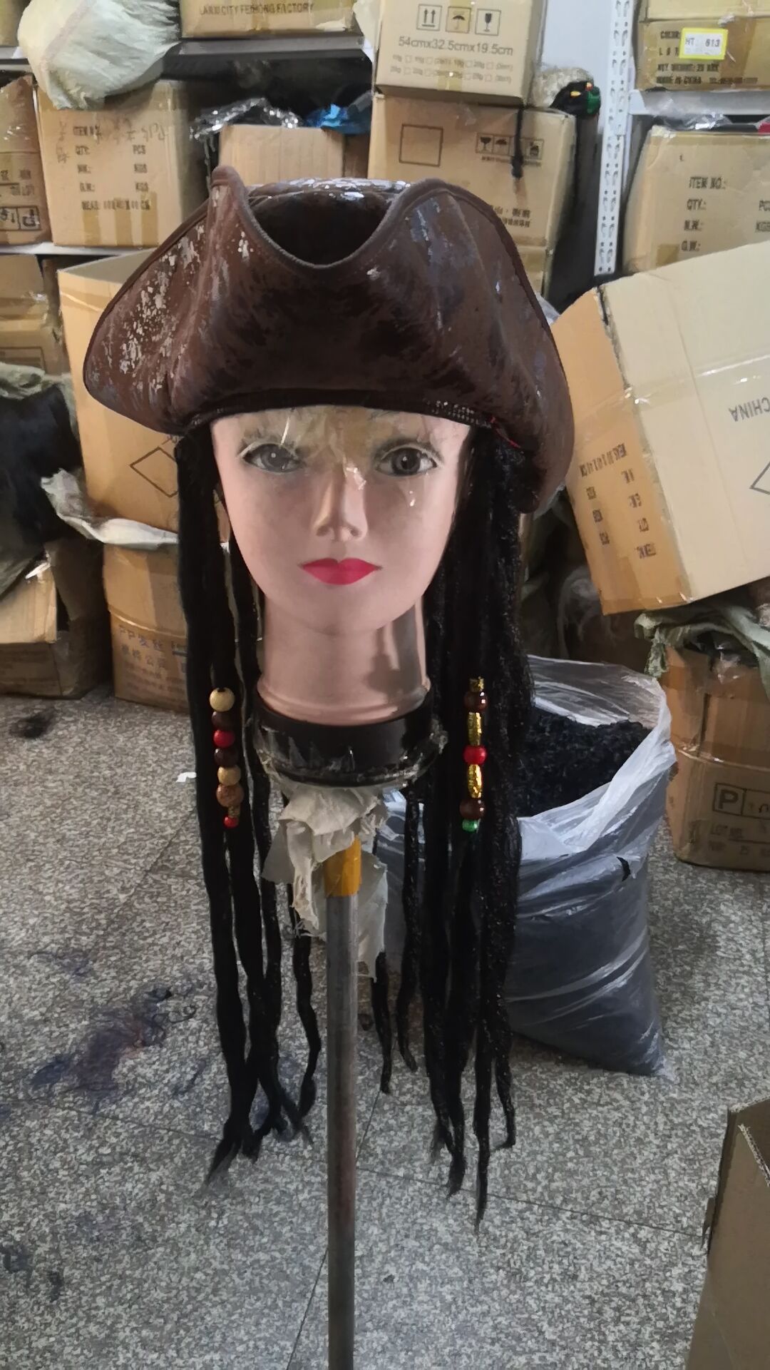Halloween headwear capitán pirata sombrero peluca adulto Cosplay Caribe pirata sombrero papel Jack jugar