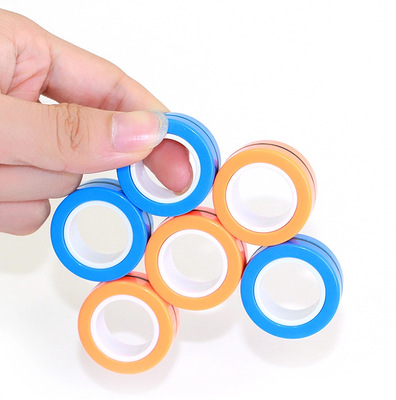 廠家現貨解壓磁吸戒指辦公室解壓神器指尖磁力手環戒指
