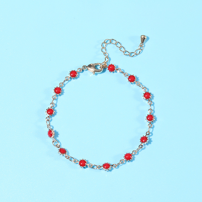 Pastoral Flower Copper Enamel Plating Bracelets 1 Piece