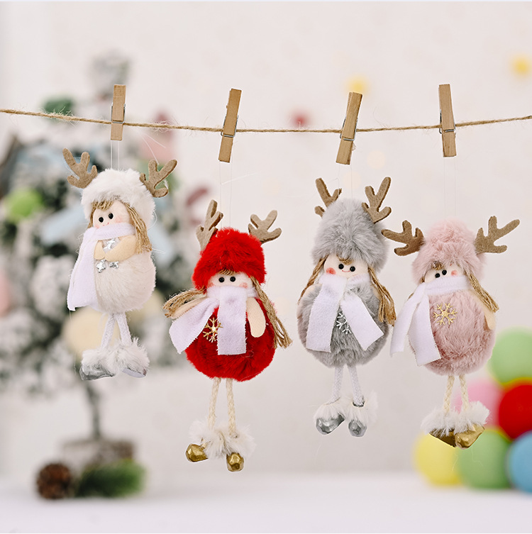 Christmas Decoration Supplies Plush Antlers Girl Pendant Creative New Plush Pendant display picture 13