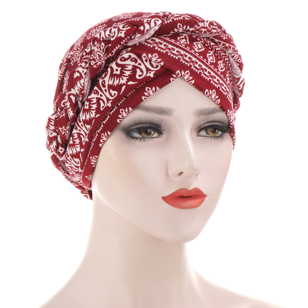 Tie-dye Sanded Milk Silk Fabric Braid Hat display picture 3