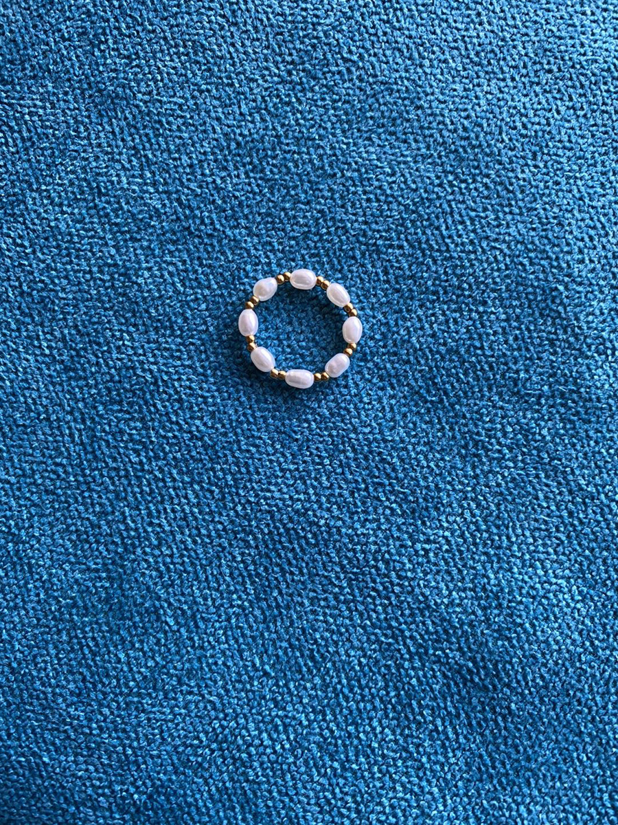 Ethnic Style Pearl Titanium Steel Plating Rings 1 Piece display picture 5