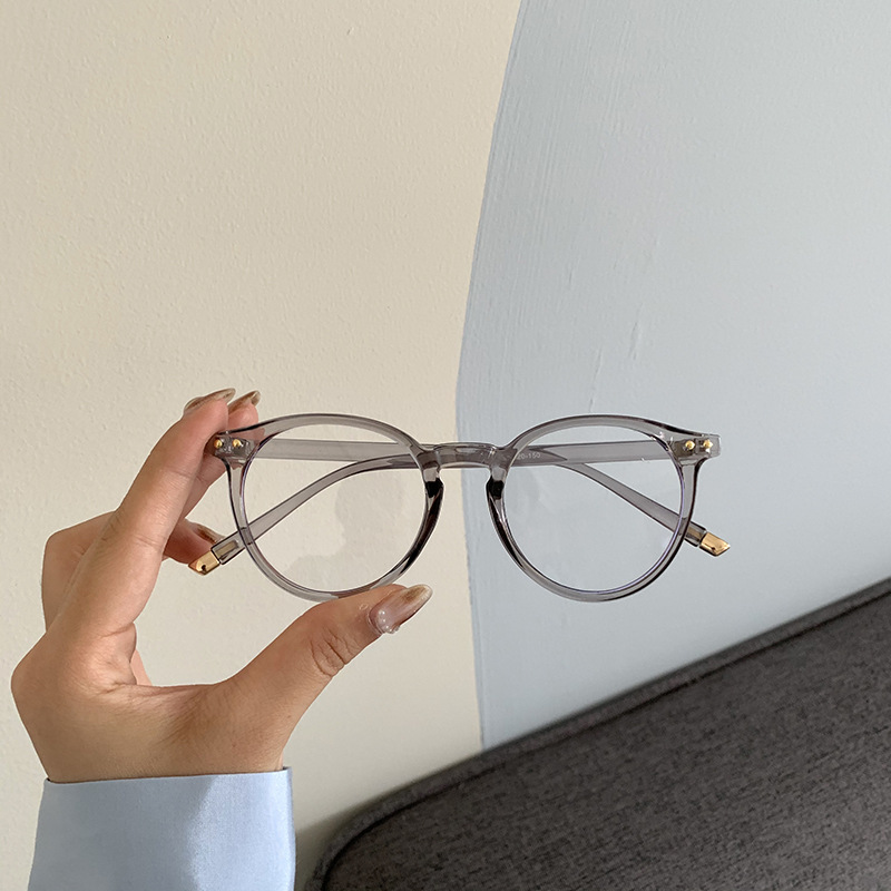 55g Weight Full Frame Glasses Structure Glasses Classification PC Lens Material Round Frame Glasses Style Casual, Daily Occasion Solid Color Pattern All Seasons Season Unisex Gender Retro, Classic Style Style Retro Classic Style Solid Color PC Round Frame Full Frame Optical Glasses 6