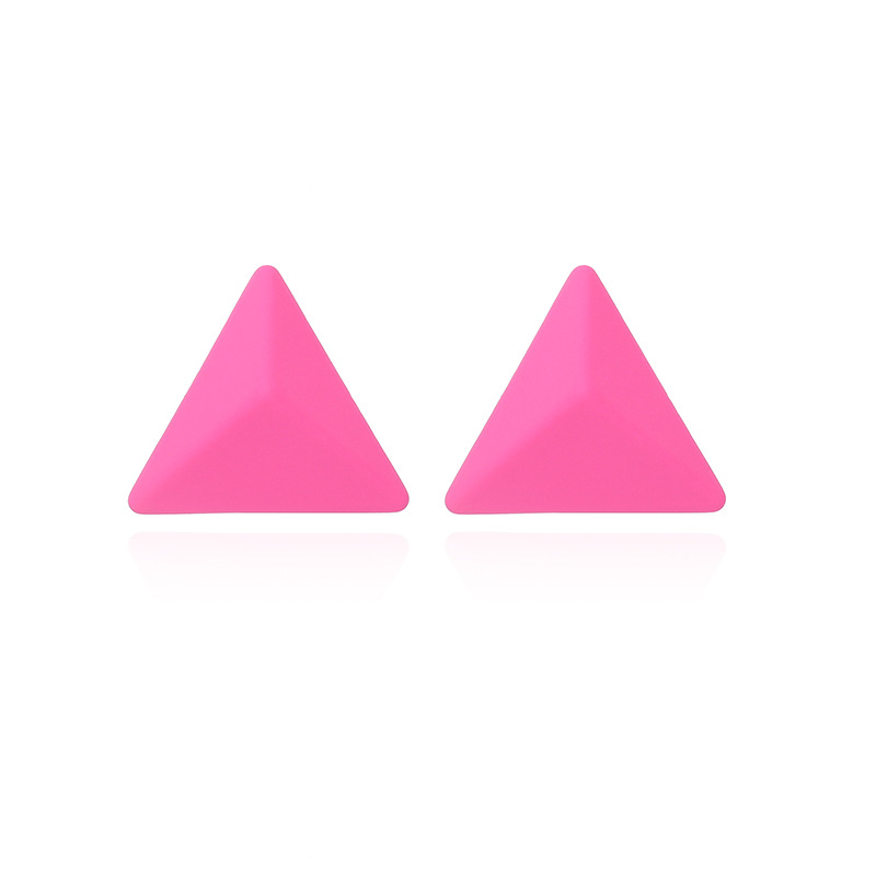 5g Weight Earrings Classification Housewarming, Anniversary, Business, Wedding, Travel, Birthday, Festival Occasion Geometric Pattern Women'S Gender Rose Red, Purple, Yellow Color New Style Purple Geometric Triangle Earrings Summer Bright Temperament Earrings Wholesale Nihaojewelry 13