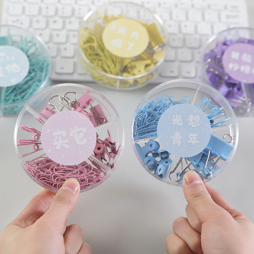 Color long tail clip multifunctional combination set stationery swallowtail clip office supplies metal clip paper clip pin