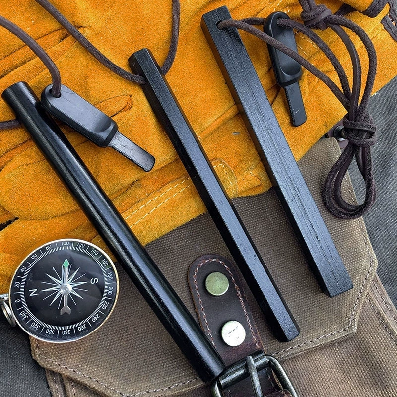 Wild flint and steel fire stick survival equipment outdoor waterproof and windproof fire-making magnesium stick wilderness survival flint block camping