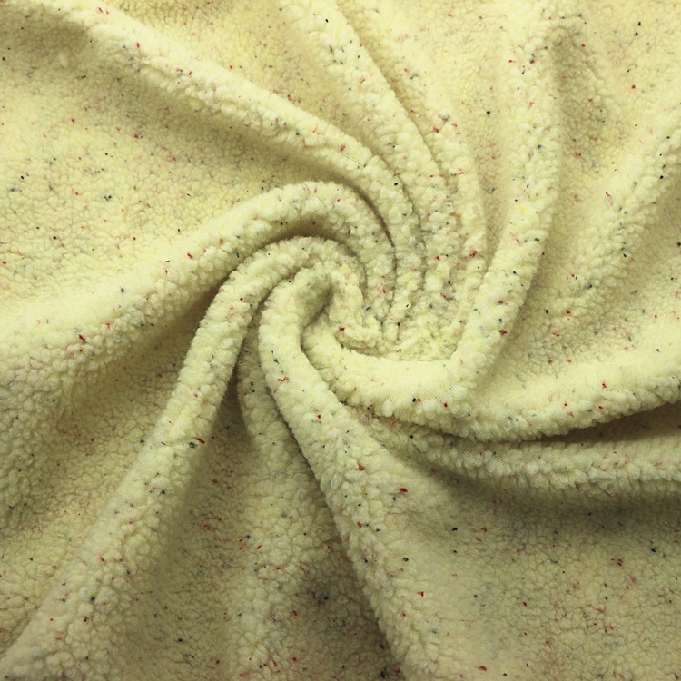 彩点纱羊羔毛绒布针织纬编全涤仿毛皮加厚舒棉绒颗粒泰迪绒羊羔绒