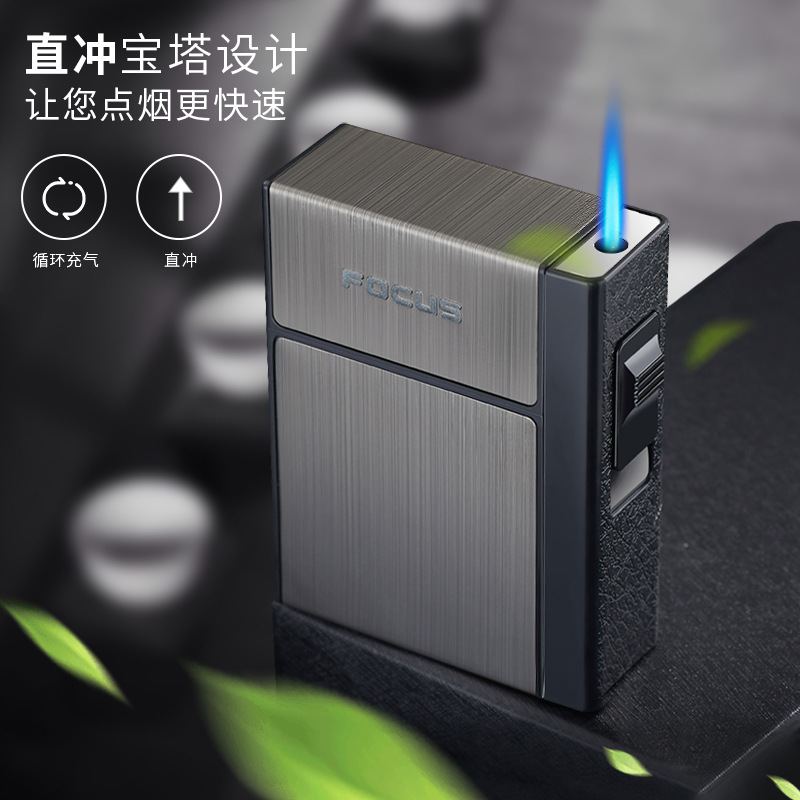 Focus 035F cigarette case lighter disassembly integrated 20 PCs cigarette case inflatable windproof lighter portable direct punch