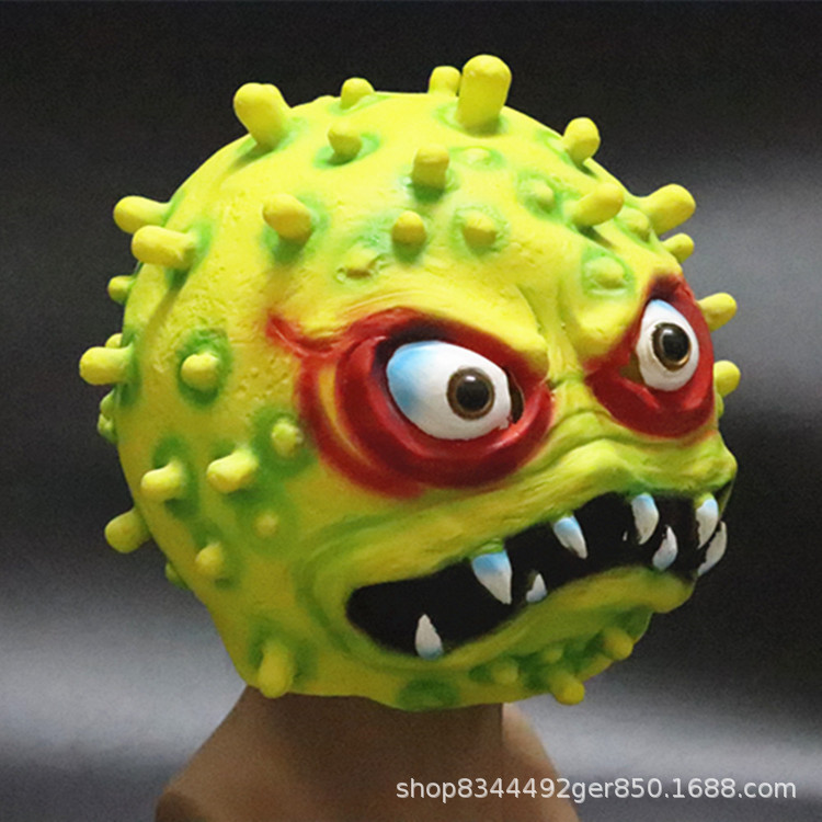 Virus máscara Halloween horror máscara sombrero divertido bola coronavirus máscara fábrica al por mayor