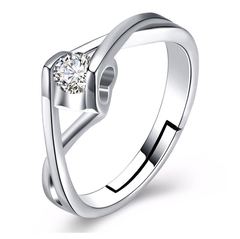 Angel's Kiss Diamond Ring Women's Temperament Simple Simulated Diamond Ring Proposal Live Opening Pair Ring Couple Ring