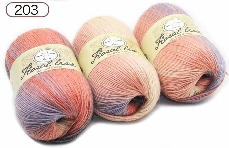 Una sola hebra sección teñida hilo degradado color lana tejida a mano bufanda sombrero lana Arco Iris lana al por mayor