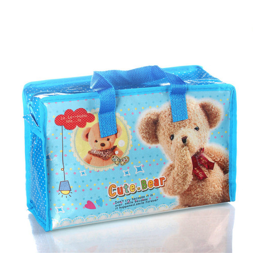 Shopee cross-border primary school student cartoon non-woven tutoring handbag color printed laminated sewing shopping bag bento lunch box bag