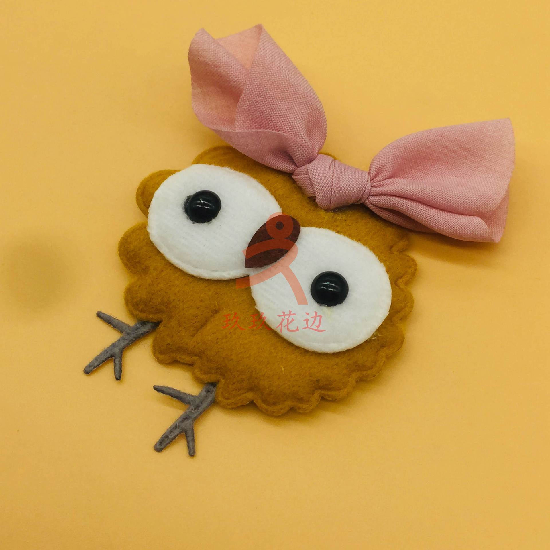 厂家 超声波压花 猫头鹰饰品童袜配饰服装成品头饰韩版卡通辅料