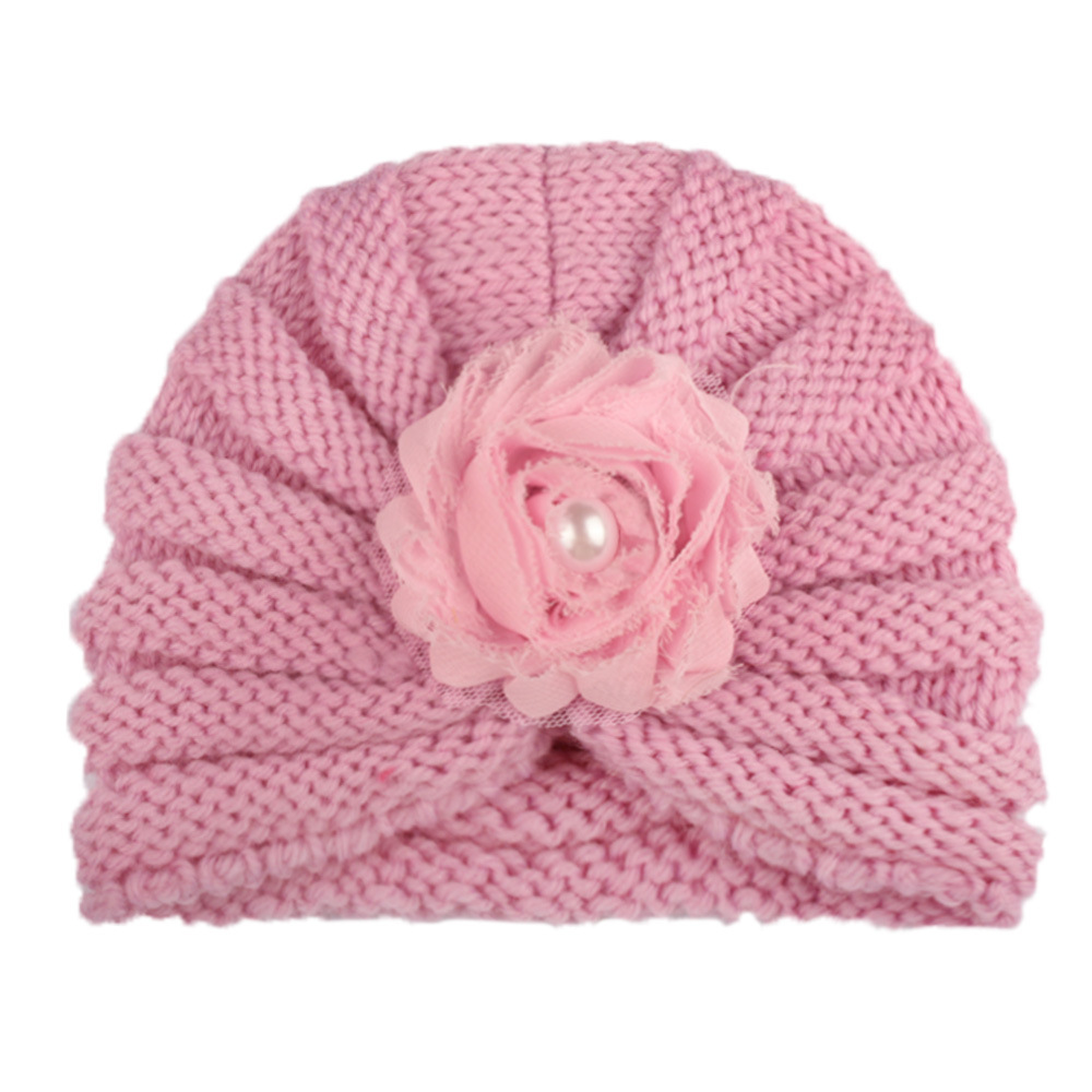 Children Unisex Fashion Flower Pearl Wool Cap display picture 8