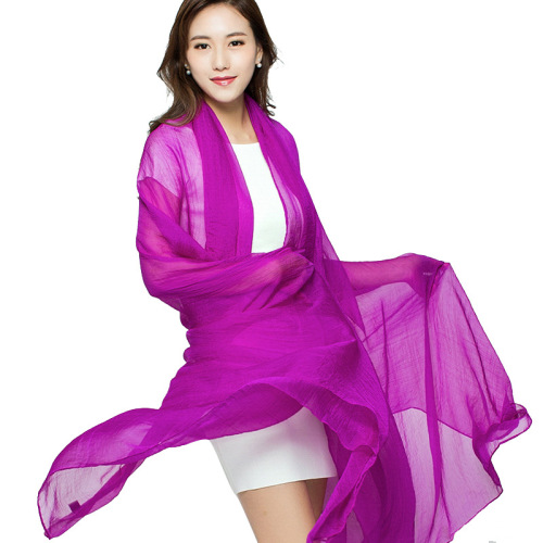 3m 2.3m extra long solid color sun protection chiffon silk scarf seaside beach towel travel shawl gauze scarf dropshipping