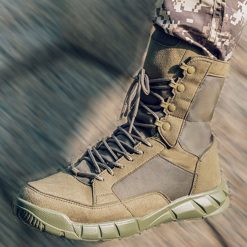 Outdoor high-top desert tactical boots Green extreme war men spring and autumn breathable hiking shoes combat boots_voghion.com