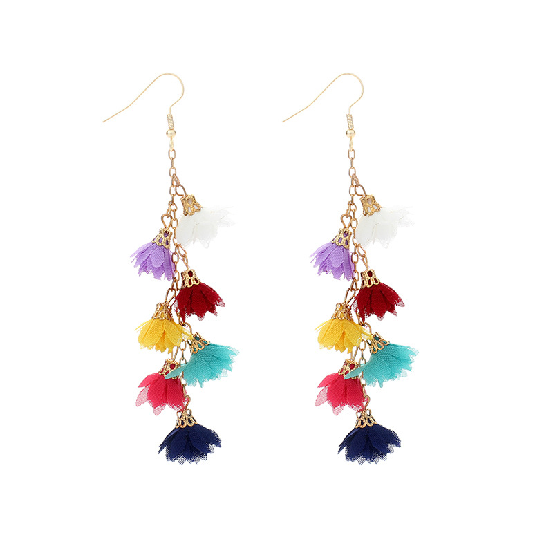 Fashion Ethnic Style Long Tassel Bohemian Color Ear Hook Earrings For Women display picture 9