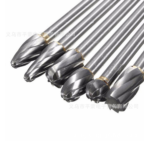 Carbide rotary file tungsten steel hob alloy grinding head woodworking wood carving grinding head root carving 6-piece set