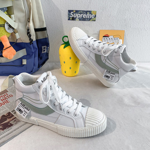 高帮帆布鞋女秋季板鞋2020新款透气韩版网红学生休闲运动鞋潮8319