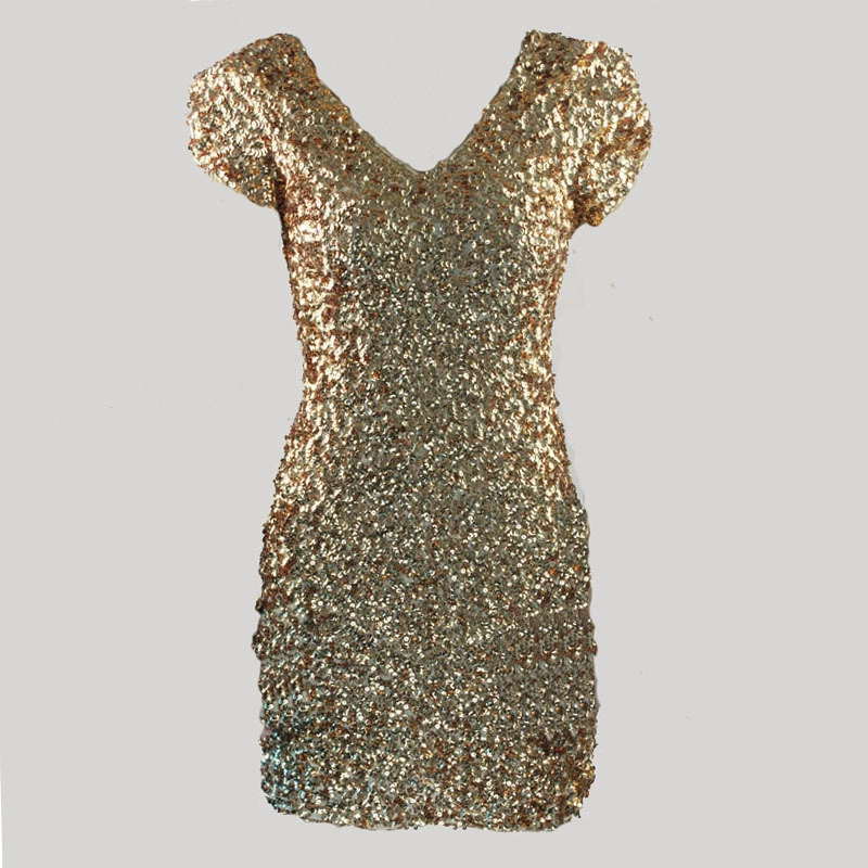Suit, nail sequins, sexy short sleeve dress