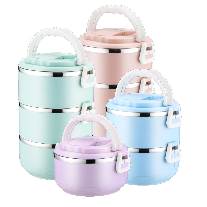 304 caja de almuerzo de acero inoxidable caja de almuerzo aislada rejilla de alimentos sellada vajilla portátil creativa estudiante adulto caja de almuerzo