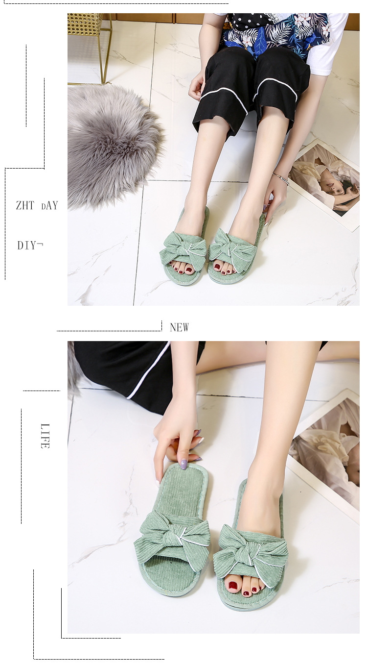 flat soft bottom non-slip bow slippers  NSPE25003