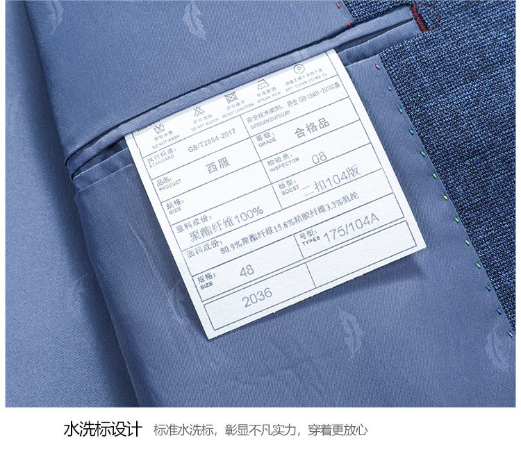 Áo vest nam dáng ôm cổ vest một hàng hai nút phong cách Hàn Quốc — Màu xanh lam chi tiết 14