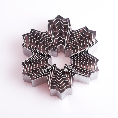 Manufactor goods in stock wholesale Christmas snowflake 9 Set of parts Stainless steel Biscuit mold Fondant Cake DIY Baking Tools