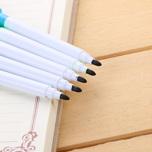 Small color whiteboard pen black core large pen office erasable pen meeting creative water-based marker with brush wholesale