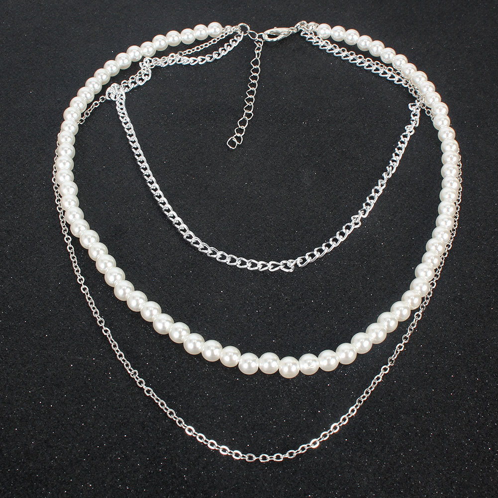 New Fashion Pearl Multilayer Chain Necklace Accessories display picture 5