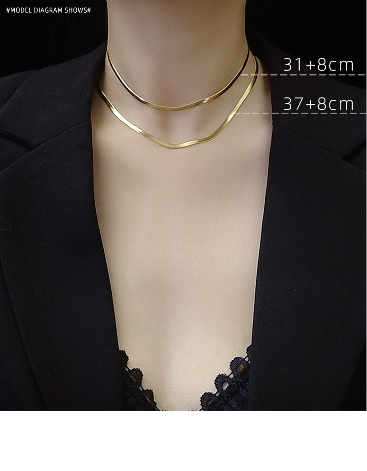 Fashion Blade Chain Clavicle Necklace Titanium Steel Material Non-fading Snake Bone Chain Chain Wholesale Nihaojewelry display picture 3