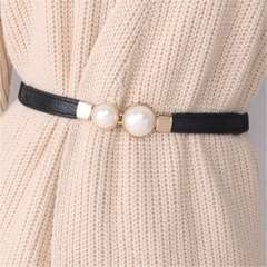 New creative pearl buckle elastic elastic waist girdle cross-border European and American style dress belt manufacturer wholesale