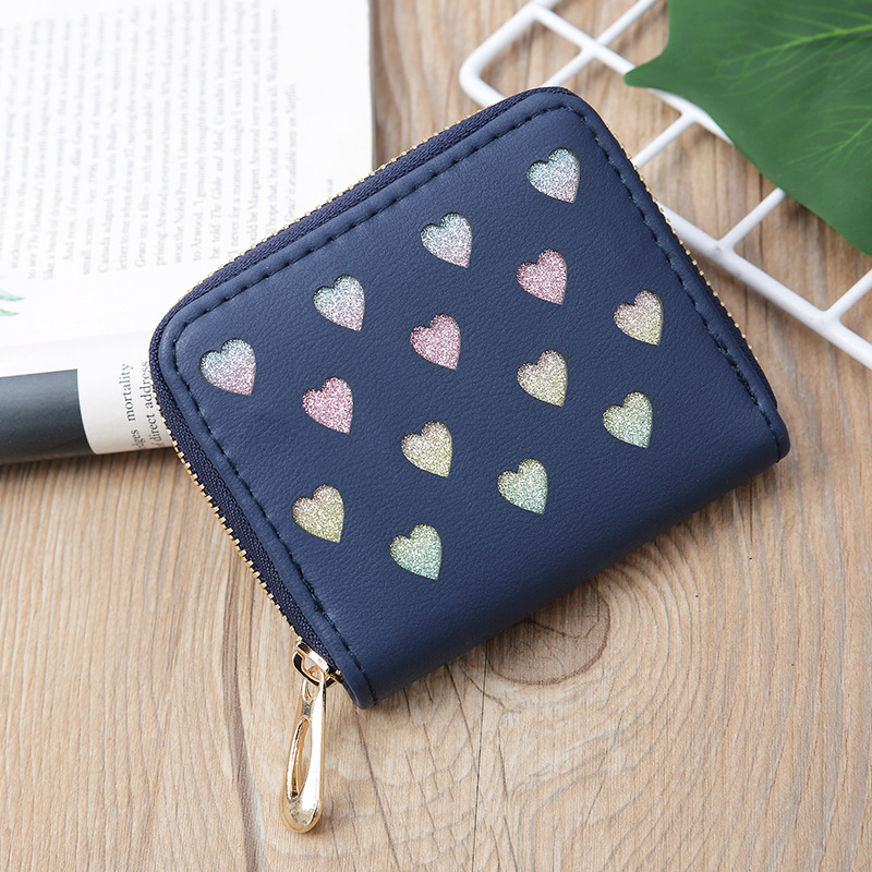 Korean Hollow Glitter Heart Coin Purse display picture 7