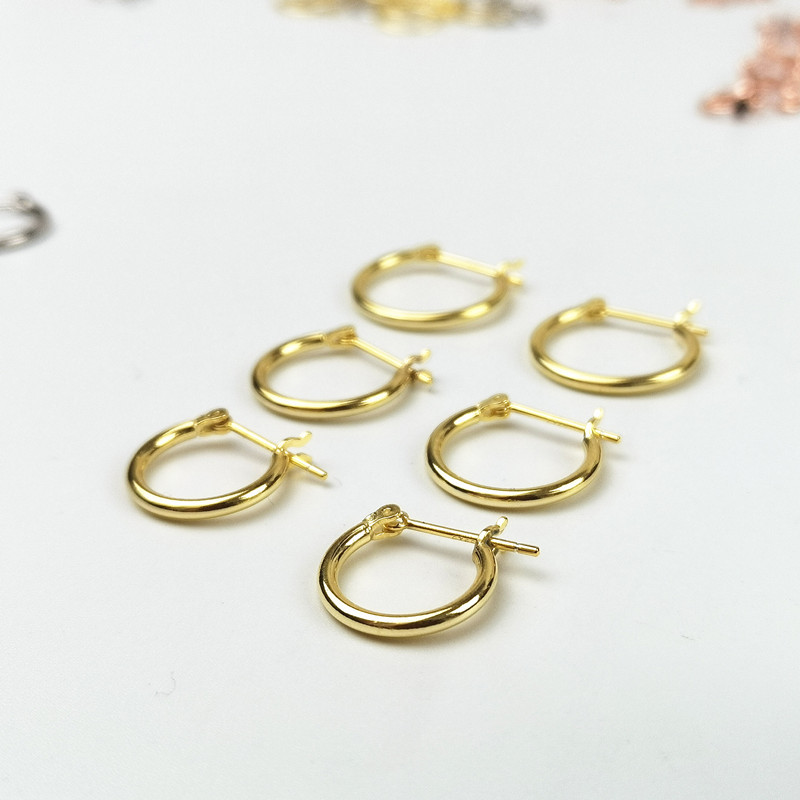 925 Sterling Silver Ear Needle Material 1 Pair 925 Sterling Silver U-Shaped Solid Color Earrings