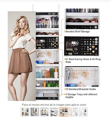 化妆镜欧式防潮挂式储物收纳镜柜卧室穿衣单门推拉首饰镜柜定制|ms