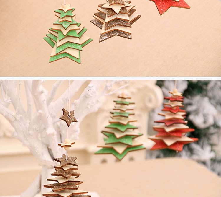 70g Weight Christmas Festival Christmas Decorations Wooden Bells Pendant Wholesale 20