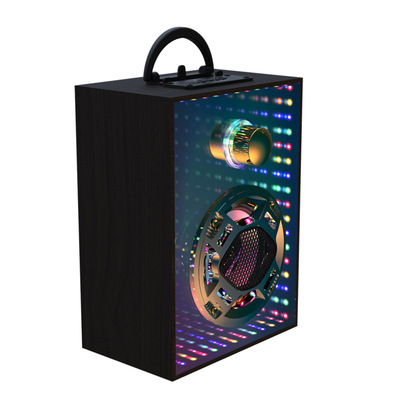 蓝牙音箱彩灯创意音响镜面插卡大功率音响跨境电商礼品logo定制