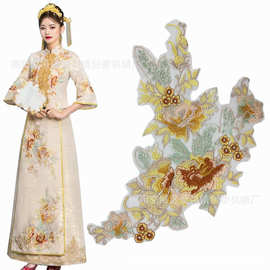 创豪绣品  中国风礼服汉服古装服装辅料刺绣衣服网布绣花量多优惠