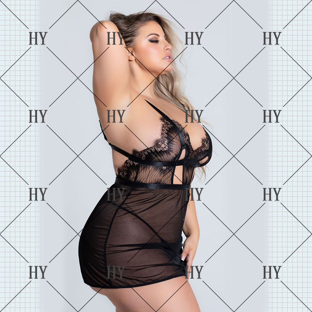 Large Size Net Yarn Sexy One-piece Lingerie NSYO22132